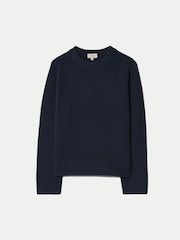 Jigsaw Navy Wool Cashmere Saddle Jumper - Image 6 of 6