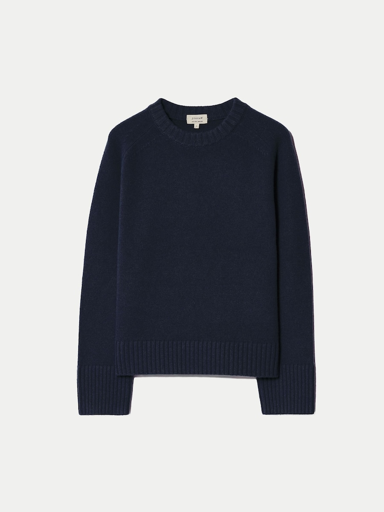 Jigsaw Navy Wool Cashmere Saddle Jumper - Image 6 of 6
