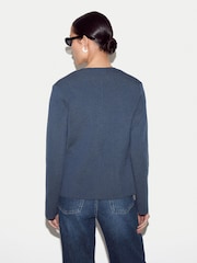 Jigsaw Blue Minimilist Knit Jacket - Image 4 of 5