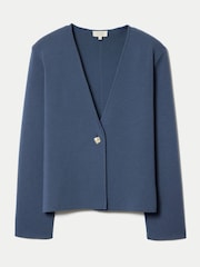 Jigsaw Blue Minimilist Knit Jacket - Image 5 of 5