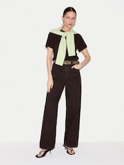 Jigsaw Brown Supima Cotton Crew Neck T-Shirt - Image 4 of 5