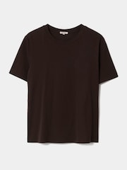 Jigsaw Brown Supima Cotton Crew Neck T-Shirt - Image 5 of 5
