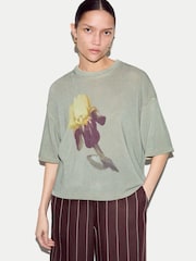 Jigsaw Green Painted Iris Print Jumper - Image 1 of 7