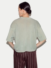 Jigsaw Green Painted Iris Print Jumper - Image 2 of 7