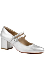 فضي - Jones Bootmaker Xanthi Heeled Mary Janes - Image 2 of 5