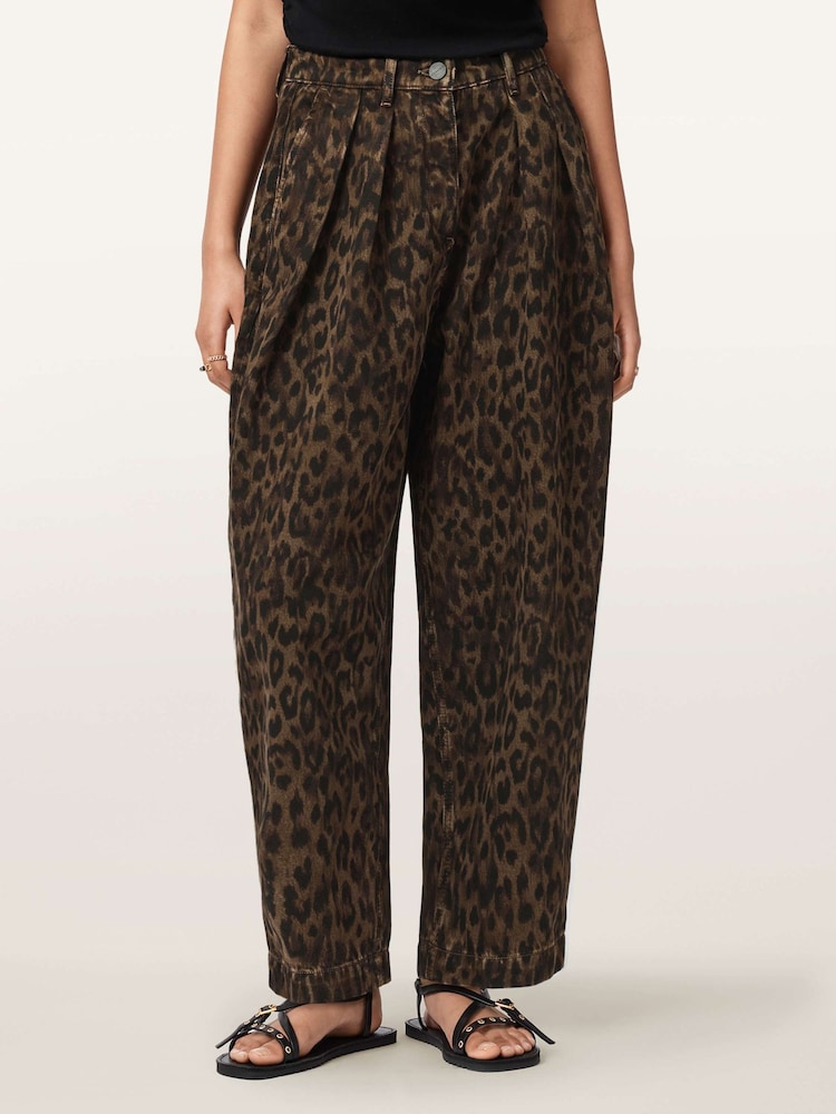 AllSaints Brown Becca Denim Trousers - Image 1 of 5