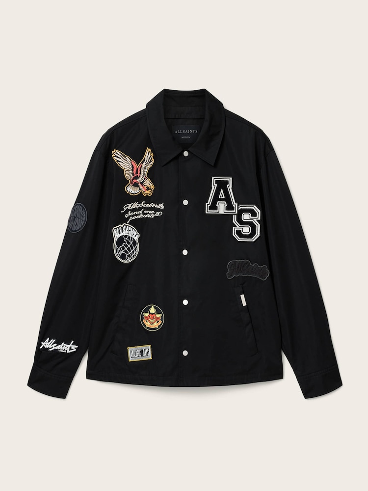AllSaints Black Soundman Coach Jacket - Image 6 of 6