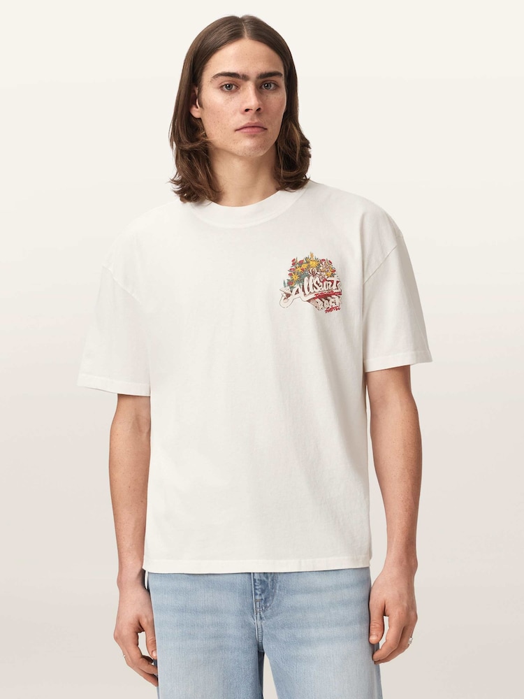 AllSaints White Roque Short Sleeve Crew Neck T-Shirt - Image 1 of 8