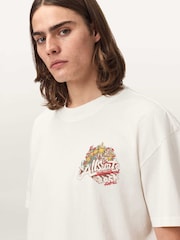 AllSaints White Roque Short Sleeve Crew Neck T-Shirt - Image 7 of 8