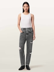 AllSaints Grey Daisy Tapered Jeans - Image 5 of 7