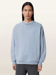 AllSaints Blue Asher Crew Neck Sweat Top - Image 1 of 6