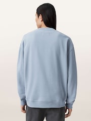 AllSaints Blue Asher Crew Neck Sweat Top - Image 2 of 6