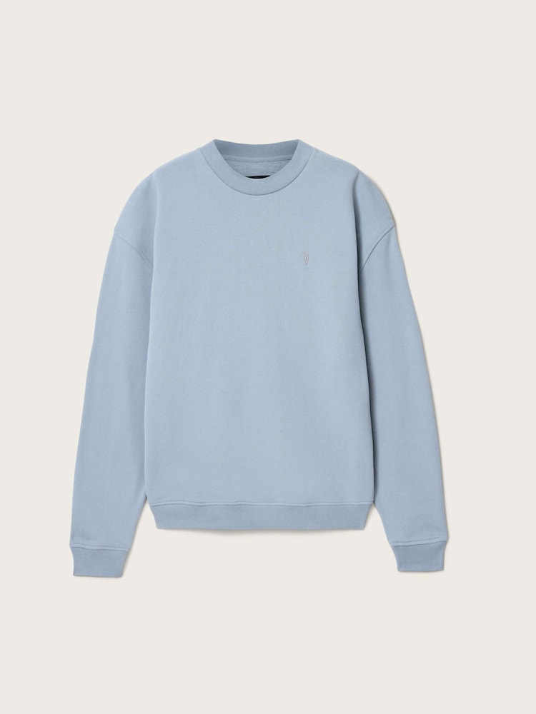 AllSaints Blue Asher Crew Neck Sweat Top - Image 6 of 6