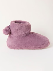 FatFace Farah Purple Faux Fur Boot Slipper - Image 1 of 3