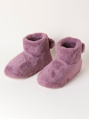 FatFace Farah Purple Faux Fur Boot Slipper - Image 2 of 3