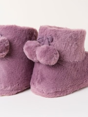 FatFace Farah Purple Faux Fur Boot Slipper - Image 3 of 3