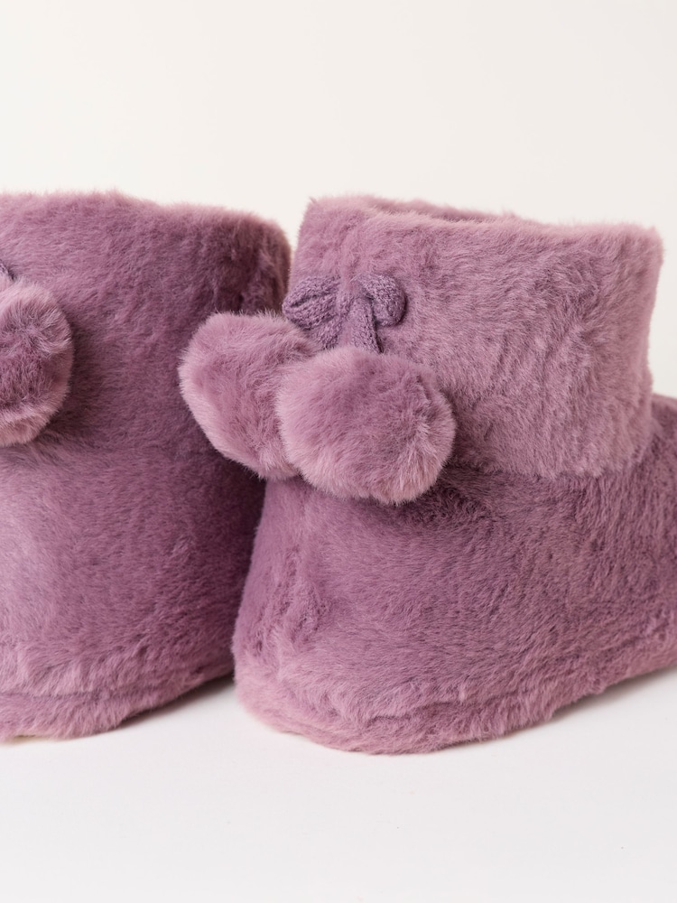 FatFace Farah Purple Faux Fur Boot Slipper - Image 3 of 3 FatFace Farah Purple Faux Fur Boot Slipper - Image 3 of 3