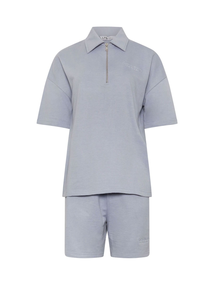 Long Tall Sally Blue Quarter Zip Sweat Top & Shorts Set - Image 6 of 6 Long Tall Sally Blue Quarter Zip Sweat Top & Shorts Set - Image 6 of 6