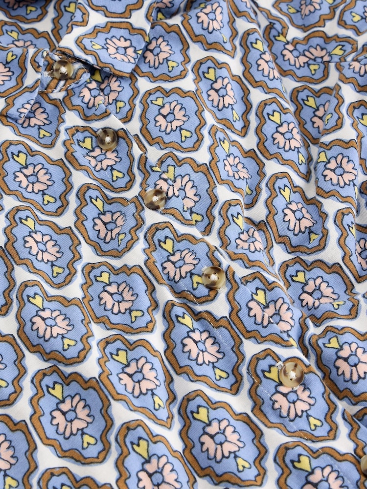 White Stuff Blue Rua Jersey Shirt Dress - Image 6 of 6