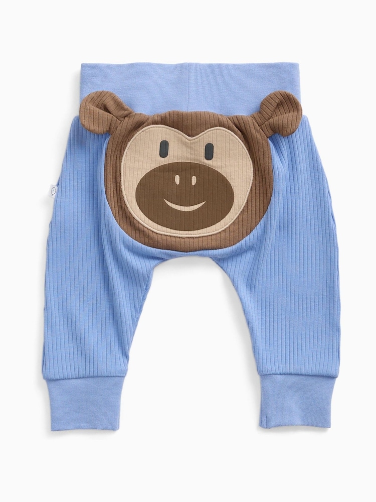 MORI Blue Ribbed Monkey Novelty Joggers - Image 1 of 1 MORI Blue Ribbed Monkey Novelty Joggers - Image 1 of 1