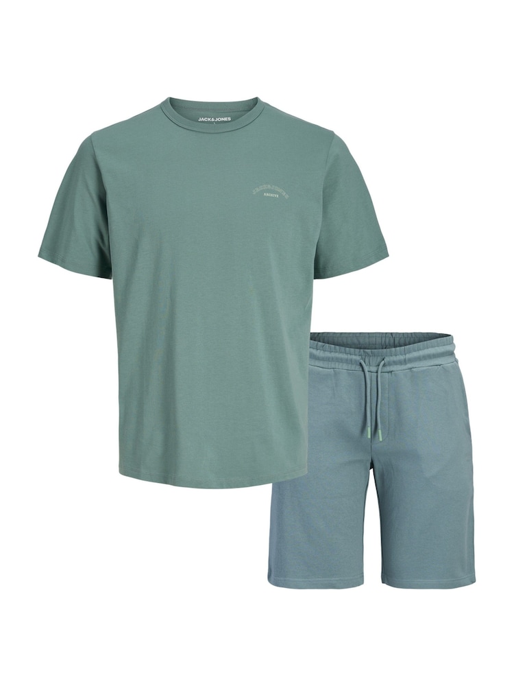 JACK & JONES Blue T-Shirt & Sweat Short Logo Set - Image 1 of 3