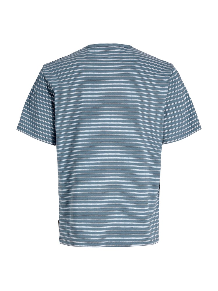 JACK & JONES Grey Relaxed Fit Stripe T-Shirt - Image 2 of 4
