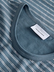 JACK & JONES Grey Relaxed Fit Stripe T-Shirt - Image 4 of 4