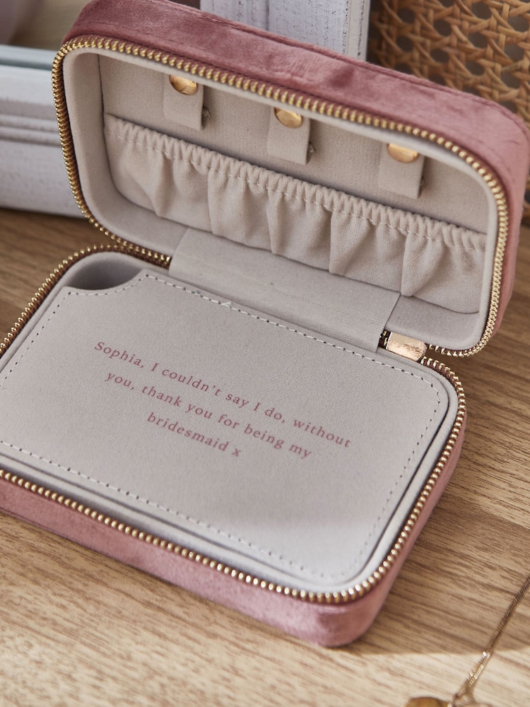 Personalised Velvet Jewellery Box by Made Yours - Image 2 of 5 Personalised Velvet Jewellery Box by Made Yours - Image 2 of 5