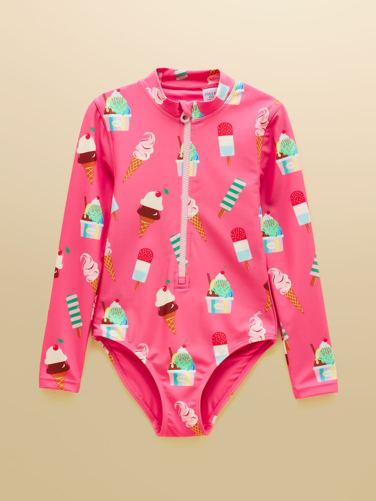 Helado rosa - Bañador de manga larga con protección solar para niña de Joules - Imagen 1 de 4