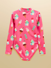 Helado rosa - Bañador de manga larga con protección solar para niña de Joules - Imagen 2 de 4