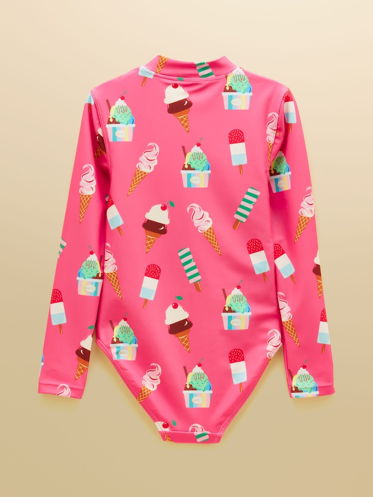 Helado rosa - Bañador de manga larga con protección solar para niña de Joules - Imagen 2 de 4