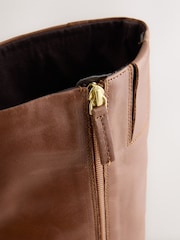 Tan Brown Standard fit Forever Comfort® Leather Chisel Knee High Boots - Image 9 of 9