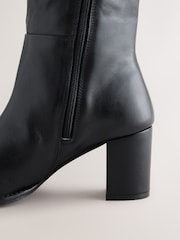 Black Standard fit Forever Comfort® Leather Chisel Knee High Boots - Image 4 of 9