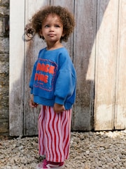 Cobalt Blue Snack Time Sweatshirt and Wide Leg Joggers Set (3mths-7yrs) - Image 1 of 7