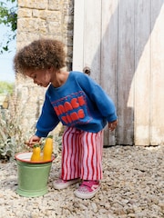 Cobalt Blue Snack Time Sweatshirt and Wide Leg Joggers Set (3mths-7yrs) - Image 2 of 7
