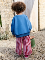 Cobalt Blue Snack Time Sweatshirt and Wide Leg Joggers Set (3mths-7yrs) - Image 3 of 7