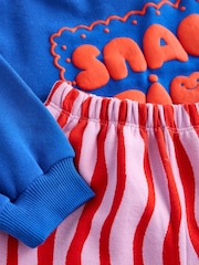 Cobalt Blue Snack Time Sweatshirt and Wide Leg Joggers Set (3mths-7yrs) - Image 7 of 7