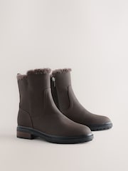 Mink Brown Standard fit Forever Comfort® Side Zip Round Toe Ankle Boots - Image 2 of 5