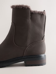 Mink Brown Standard fit Forever Comfort® Side Zip Round Toe Ankle Boots - Image 3 of 5