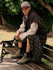 Хаки жасыл - Forever Comfort® Ribbed Leather Ankle Boots - 5суретінің 3 суреті