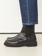 Қара - Forever Comfort® Ribbed Leather Ankle Boots - 9суретінің 1 суреті