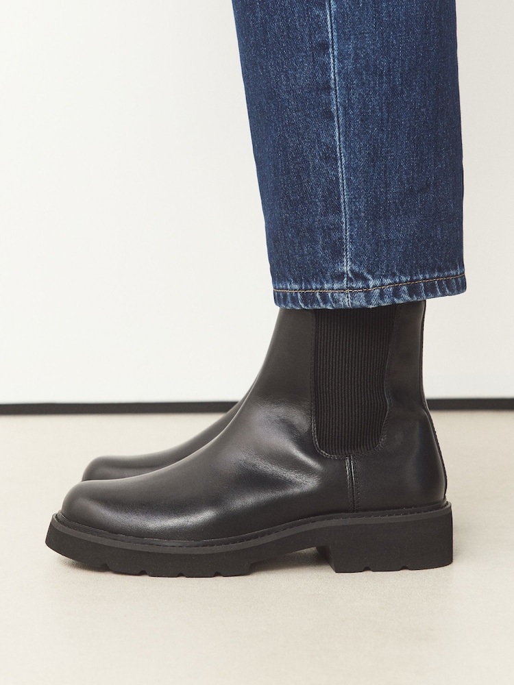 Қара - Forever Comfort® Ribbed Leather Ankle Boots - 9суретінің 1 суреті Қара - Forever Comfort® Ribbed Leather Ankle Boots - 9суретінің 1 суреті