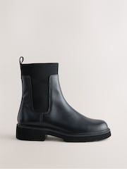 Қара - Forever Comfort® Ribbed Leather Ankle Boots - 9суретінің 2 суреті