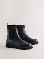 Қара - Forever Comfort® Ribbed Leather Ankle Boots - 9суретінің 3 суреті