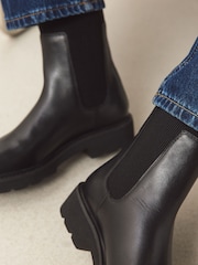 Қара - Forever Comfort® Ribbed Leather Ankle Boots - 9суретінің 6 суреті