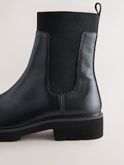 Қара - Forever Comfort® Ribbed Leather Ankle Boots - 9суретінің 8 суреті