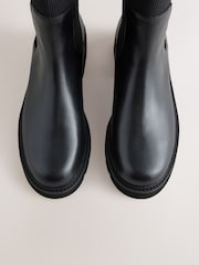 Қара - Forever Comfort® Ribbed Leather Ankle Boots - 9суретінің 9 суреті
