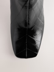 Black Standard fit Forever Comfort® Textured Square Toe Ankle Boots - Image 7 of 8