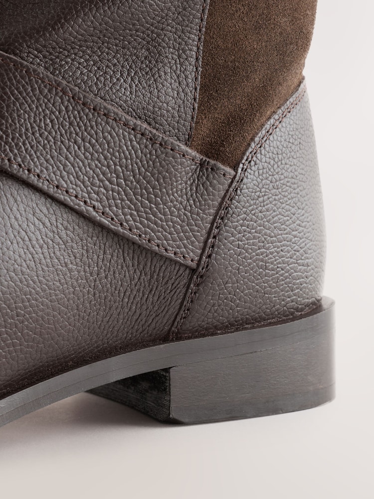 Brown Standard fit Forever Comfort® Pirate Knee High Pull On Leather Boots - Image 10 of 10 Brown Standard fit Forever Comfort® Pirate Knee High Pull On Leather Boots - Image 10 of 10