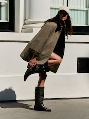 Brown Standard fit Forever Comfort® Pirate Knee High Pull On Leather Boots - Image 2 of 5